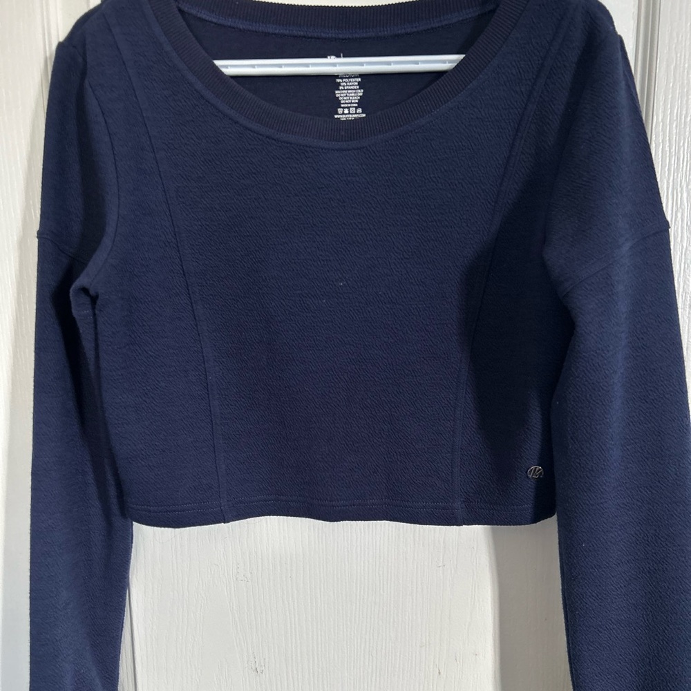 BuffBunny Blue Fitted Crop Long Sleeve Sweatshirt